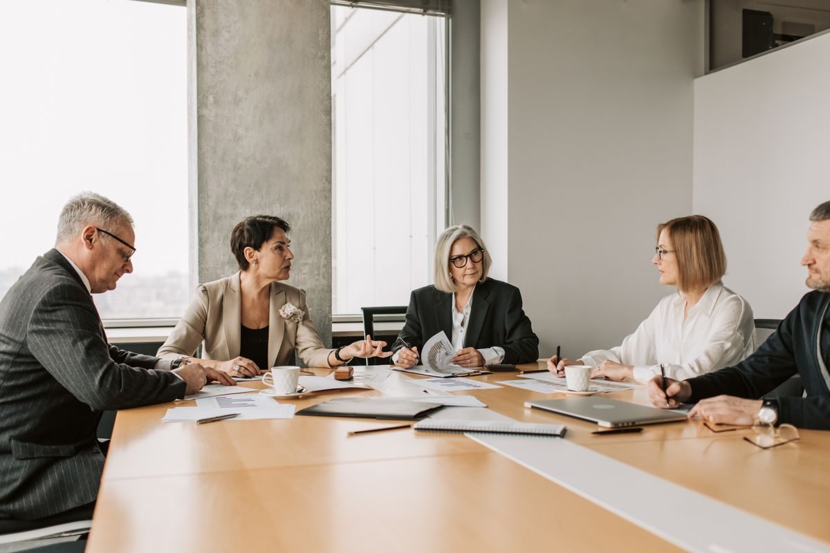 Colleagues working as a team